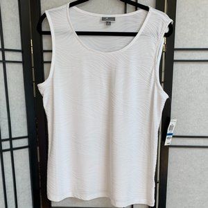 JM Collection White Sleeveless Top NWT